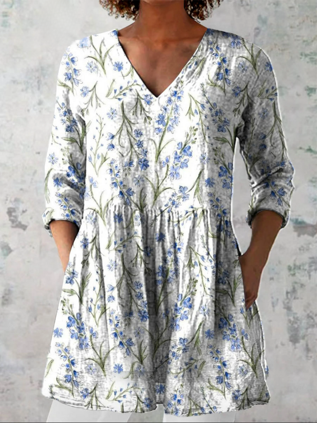 Jeanne | Longue Blouse à Col V