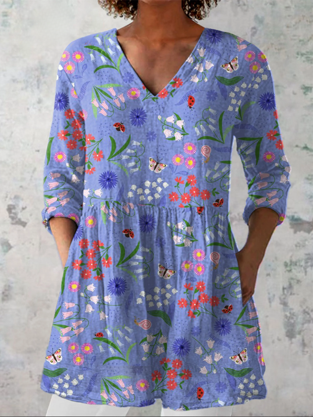 Aline | Blouse Longue avec Col en V