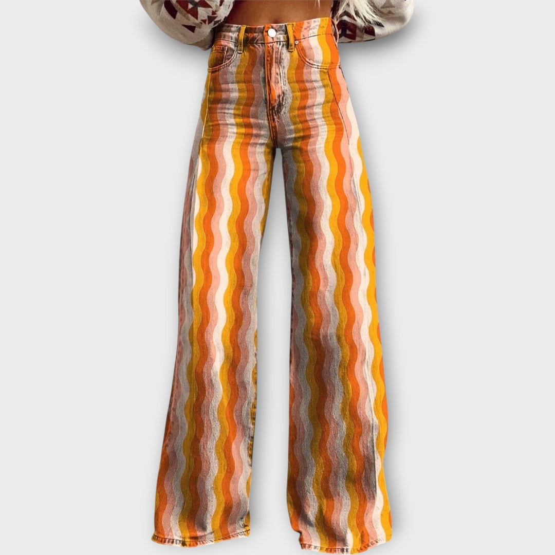 Jeans avec des Rayures Colorées